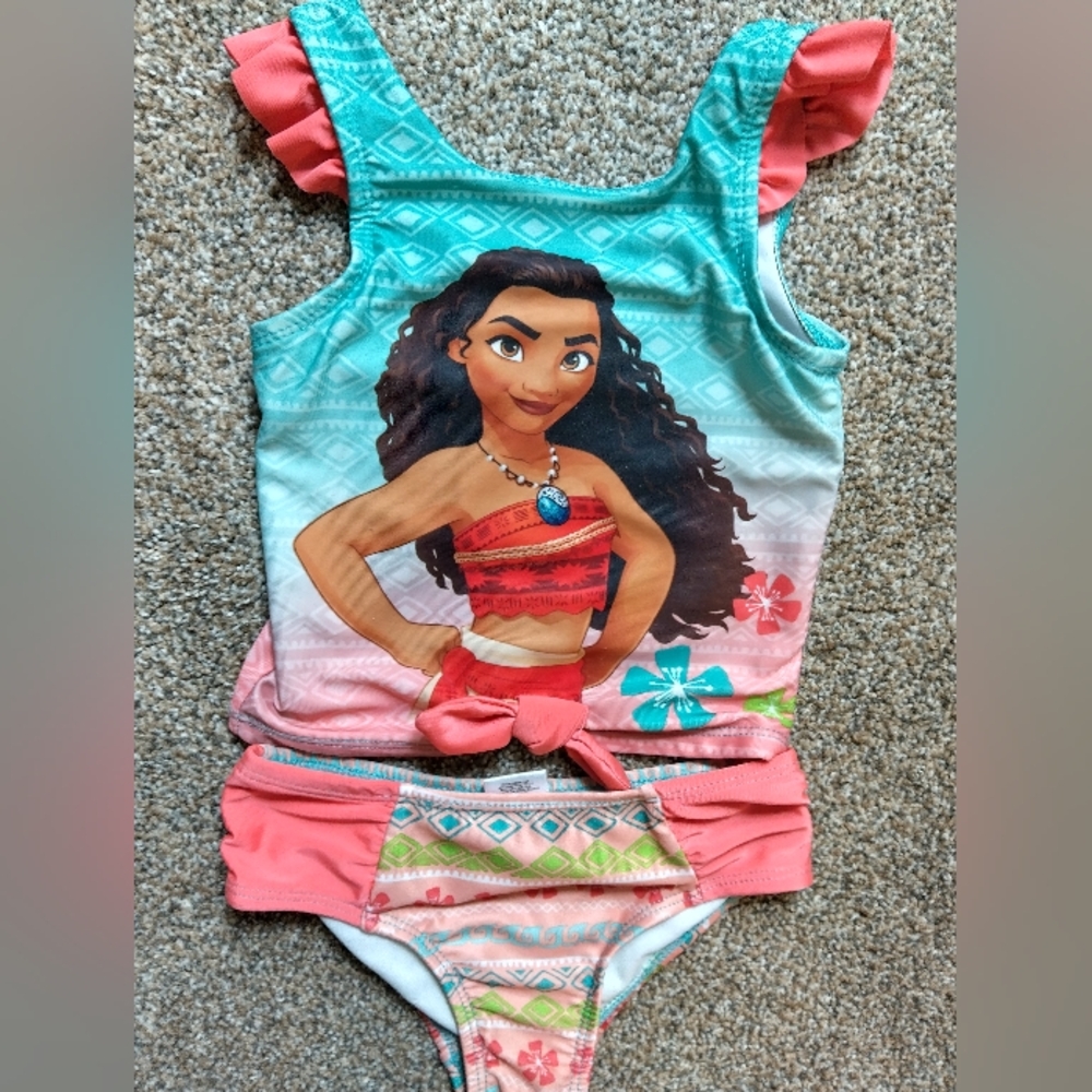 Disney Moana Kids Swim Bikini - Coral and Aqua